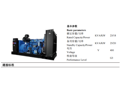 Diesel Genset - ZBYC25GF -50Hz-Datasheet