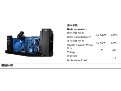 Diesel Genset - ZBYC67GF -50Hz-Datasheet