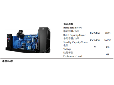 Diesel Genset - ZBYC100GF -50Hz-Datashee