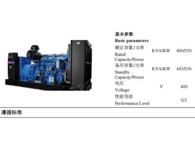 Diesel Genset - ZBYC445GF -50Hz-Datashee