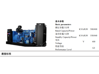 Diesel Genset - ZBYC550GF -50Hz-Datashee
