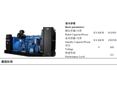 Diesel Genset - ZBYC650GF -50Hz-Datashee