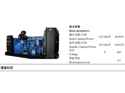 Diesel Genset - ZBYC650GF -50Hz-Datashee