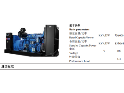 Diesel Genset - ZBYC835GF -50Hz-Datashee