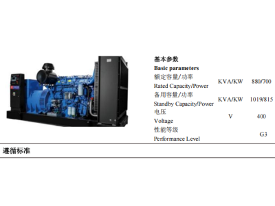 Diesel Genset - ZBYC1019GF -50Hz-Datashe
