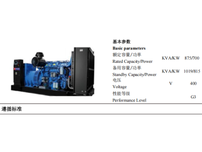 Diesel Genset - ZBYC1019GF -50Hz-Datashe