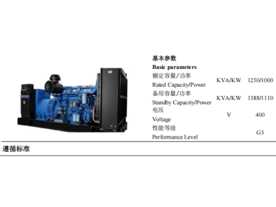 Diesel Genset - ZBYC1388GF -50Hz-Datashe