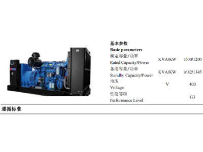 Diesel Genset - ZBYC1682GF -50Hz-Datashe
