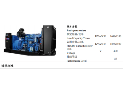Diesel Genset - ZBYC1875GF -50Hz-Datashe