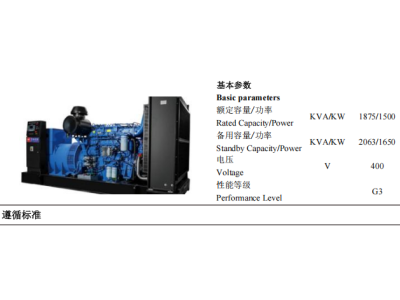 Diesel Genset - ZBYC2063GF -50Hz-Datashe
