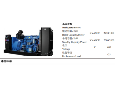 Diesel Genset - ZBYC2500GF -50Hz-Datashe