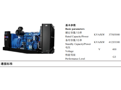 Diesel Genset - ZBYC4125GF -50Hz-Datashe